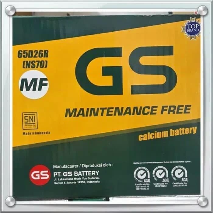 Aki Mobil / Battery Gs Astra Type Gs Mf 65D26R / Ns70 12V 65Ah