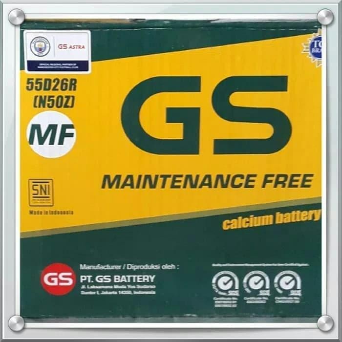 Aki Mobil / Battery Gs Astra Type Gs Mf 55D26R / N50Z 12V 60Ah