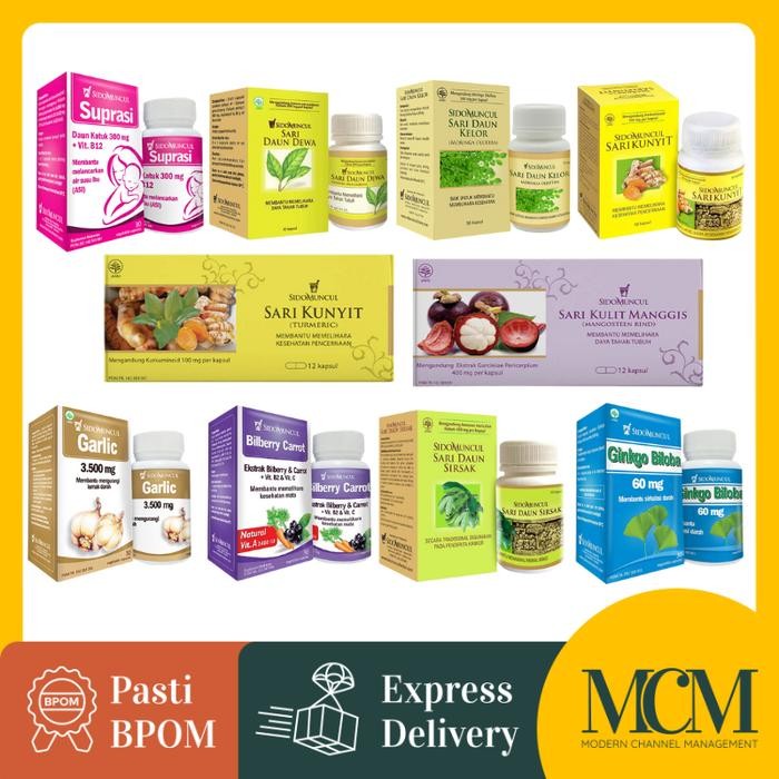 

Terlaris Sidomuncul Herbal Suplemen Ginkgo Biloba Sari Kunyit Kulit Manggis