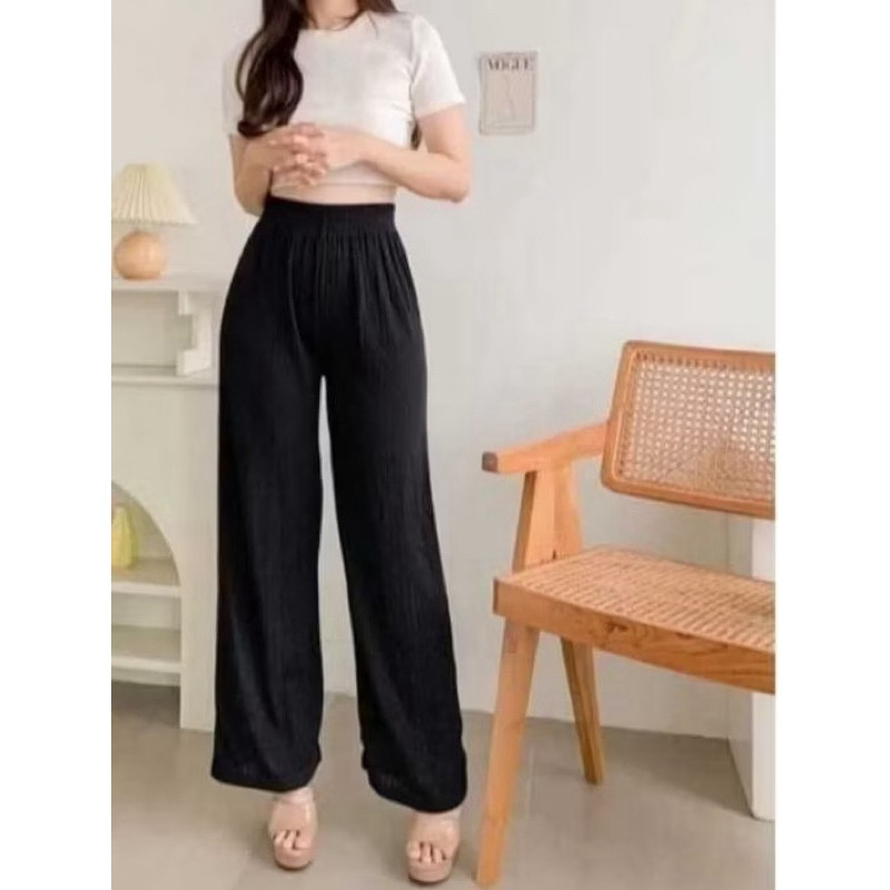 Pola Mewah Celana Kulot Wanita / Celana Kulot Rib Premium Otfit Wanita