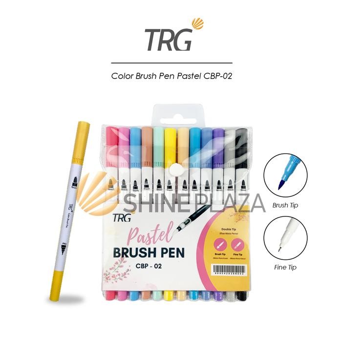 

Uta - Trg Color Brush Pen Set Double Tip Pastel 12 Colors Cbp-02 - Pulpen Pena Spidol Kuas Warna Trg