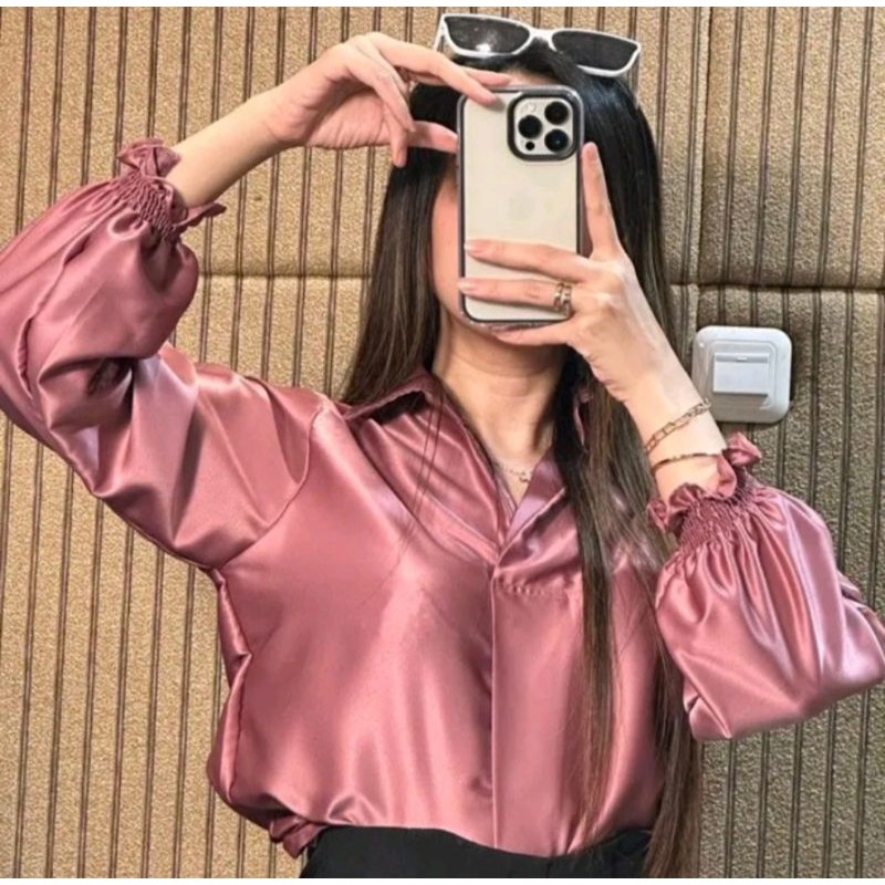 Pola Mewah Blouse Keren/Kemeja Wanita/Atasan Wanita/Kemeja Satin/Blouse Satin Premium