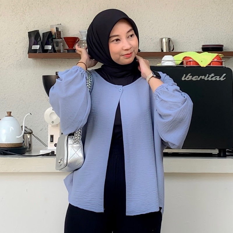 Pola Mewah Kamya Blouse - By Fivefourite.Wear Atasan Wanita Blouse Crinkle Blouse Wanita Outer