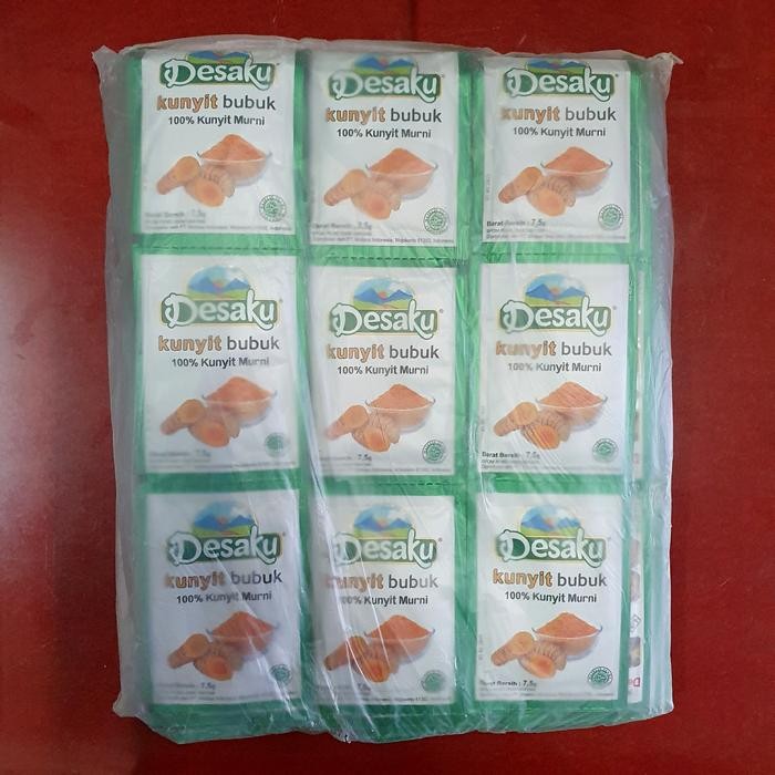 

Terlaris Desaku Kunyit Bubuk - 1 Renceng / Pak / Lusin Isi 12 Pcs Sachet @7,5Gr