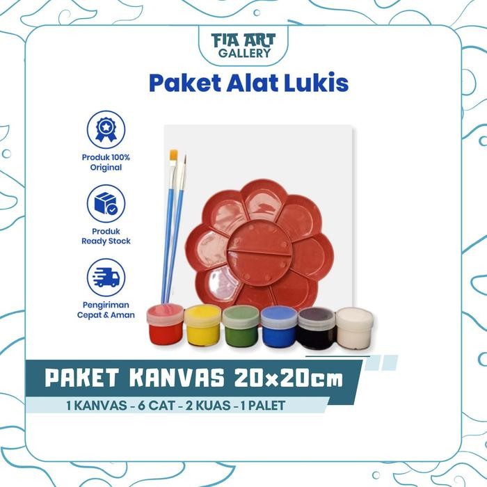 

Paket Hemat Alat Lukis Anak 1 Set Kanvas 20 x20 Kuas Cat Palet