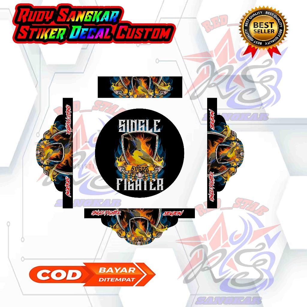 STIKER DECAL SANGKAR LB STIKER DECAL TEBOK LB MOTIF SOGON SINGLE FIGHTER