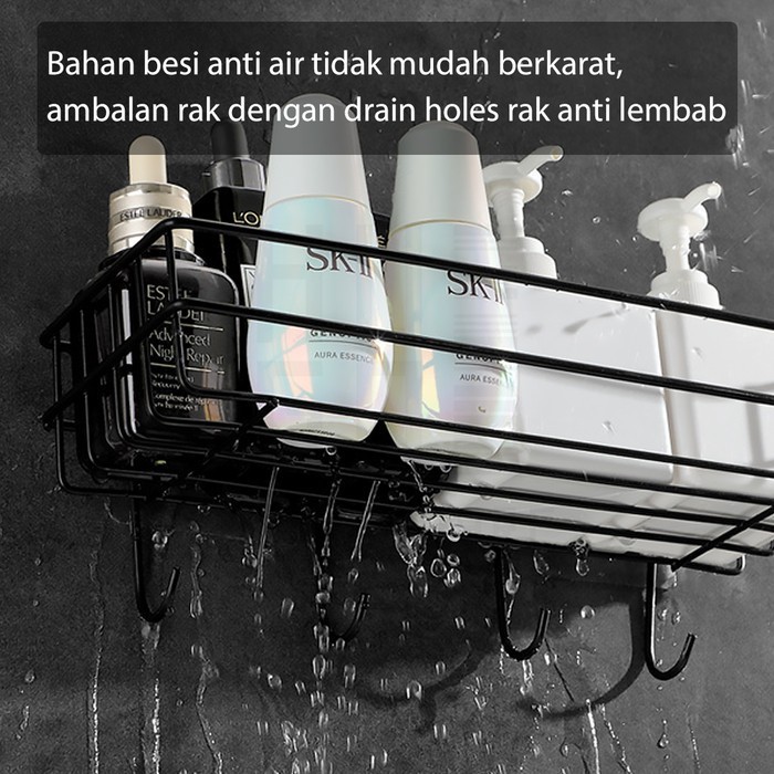 JTTOP" HUGO RAK KAMAR MANDI TEMPEL DINDING RAK SABUN KAMAR MANDI BESI GANTUNG
