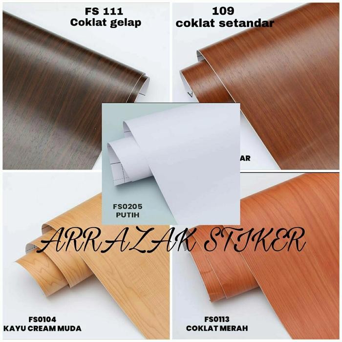 JTTOP" WALLPAPER STIKER DINDING LEMARI MEJA LANTAI PINTU MOTIF SERAT KAYU 3D