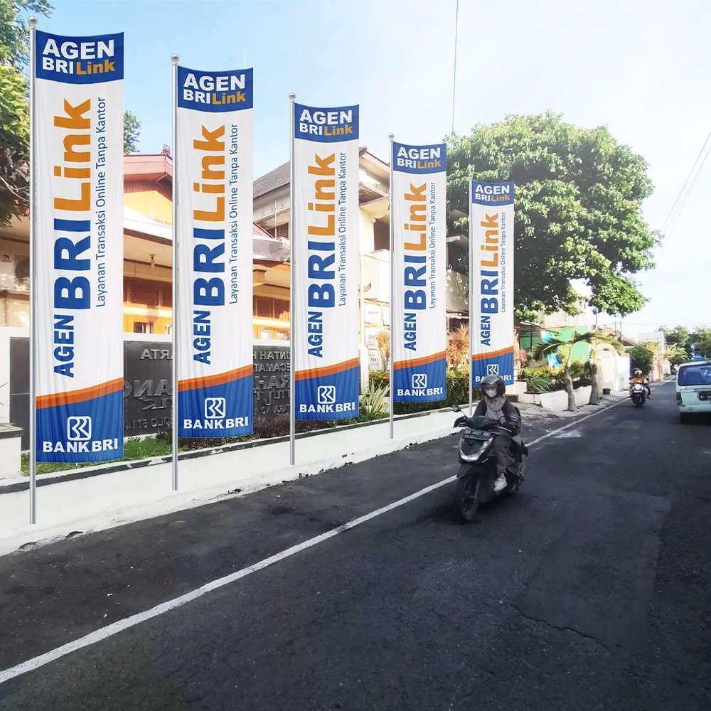 Flowpartt Nazhifa Printing - Umbul-Umbul Agen Bri Link Brilink - Harga , Ukuran Kecil Besar