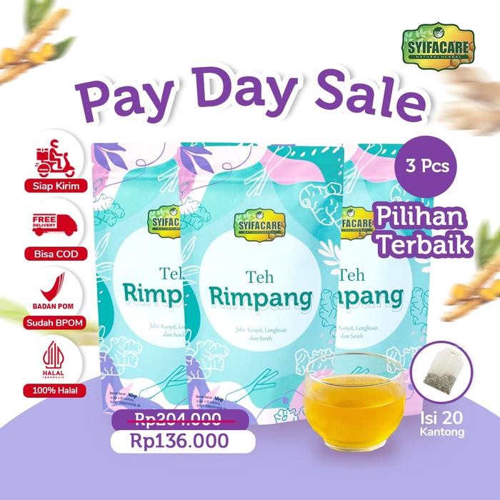 

Terlaris [Bpom] Paket 3 Pcs Teh Rimpang Syifacare - Minuman Herbal Rempah Jahe Kunyit Lengkuas Sereh