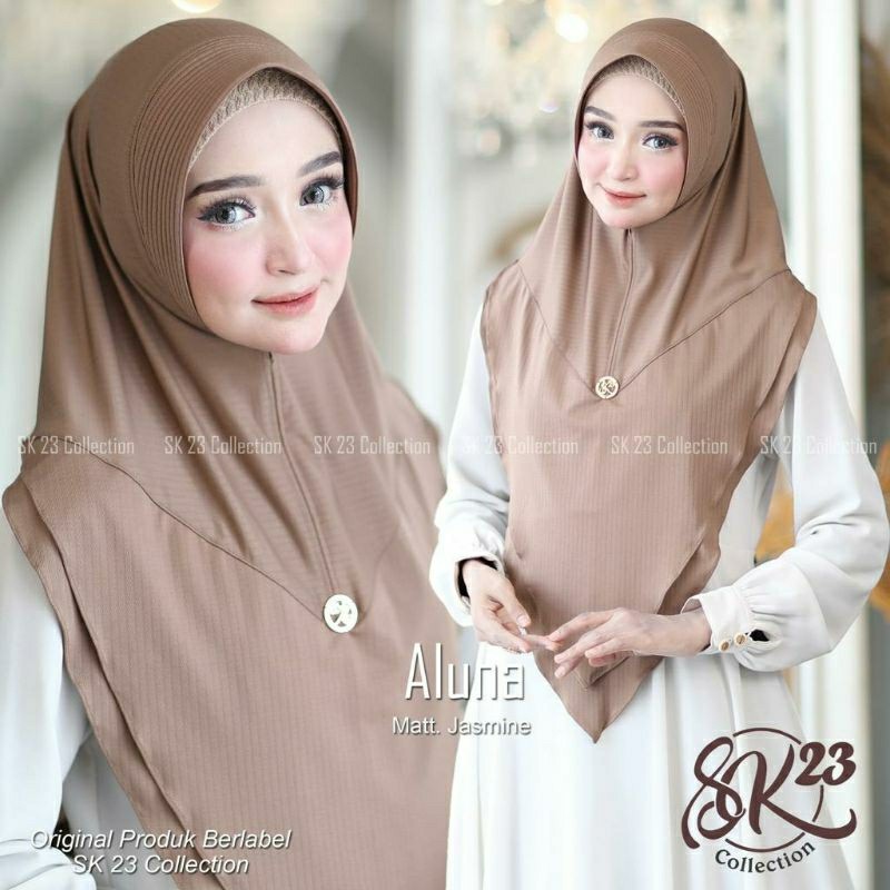 Jilbab Instan Aluna Ori Sk23 Collection Jersey Motif