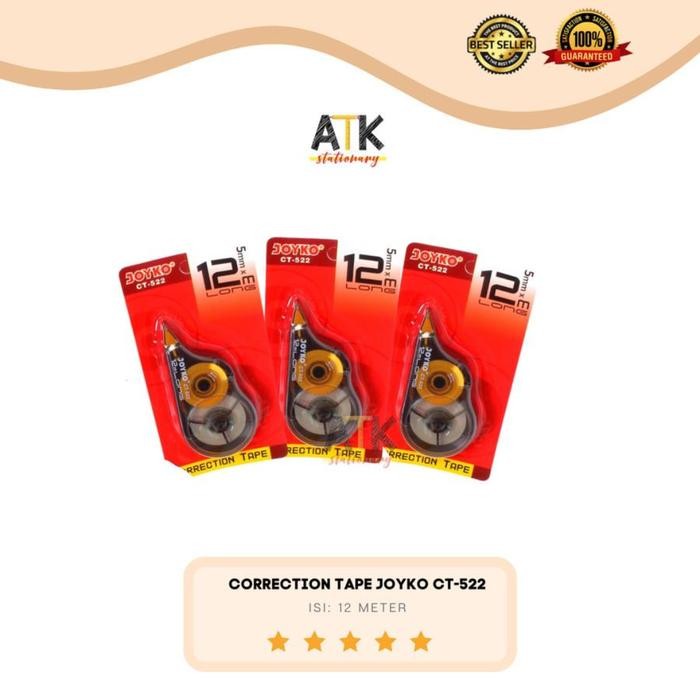 

Correction Tape Joyko CT-522 Tip-Ex Kertas 12 Meter ( 1 pcs) atk