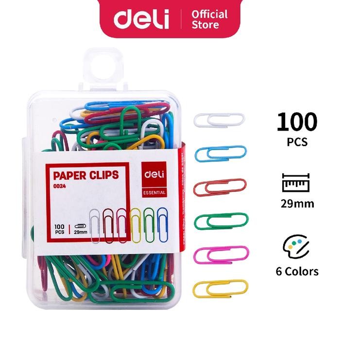 

Deli Paket ATK Ekonomis 10 pak Paper Clip Klip kertas isi 100pcs E002X