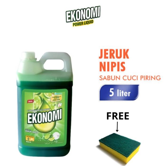 Sabun Cuci Piring Ekonomi // Free Spons pencuci piring kemasan 5 Liter