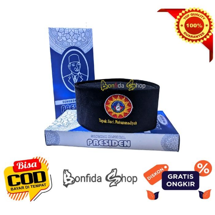 Product Laris Peci Songkok Kopiah Motif Bordir Tapak Suci Putra Muhammadiyah Hitam Busana Muslim