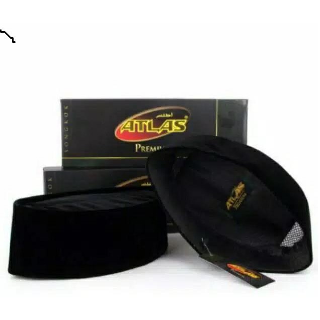 Product Laris Peci Songkok Atlas Hitam Polos Ac Tinggi 9 Cm Tahan Air Peci Songkok Tanpa Kertas
