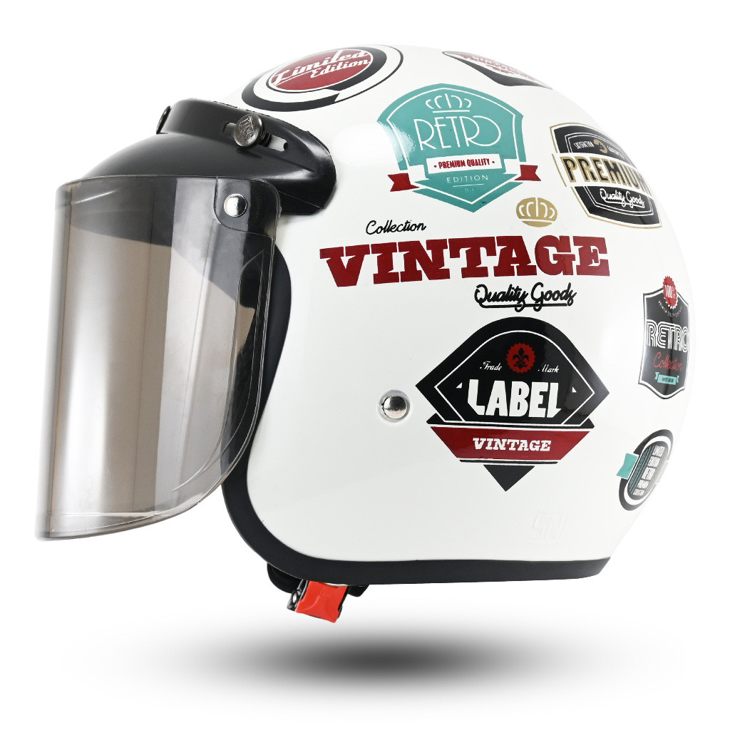 R-six Helm Bogo Dewasa Kekinian Motif Vintage