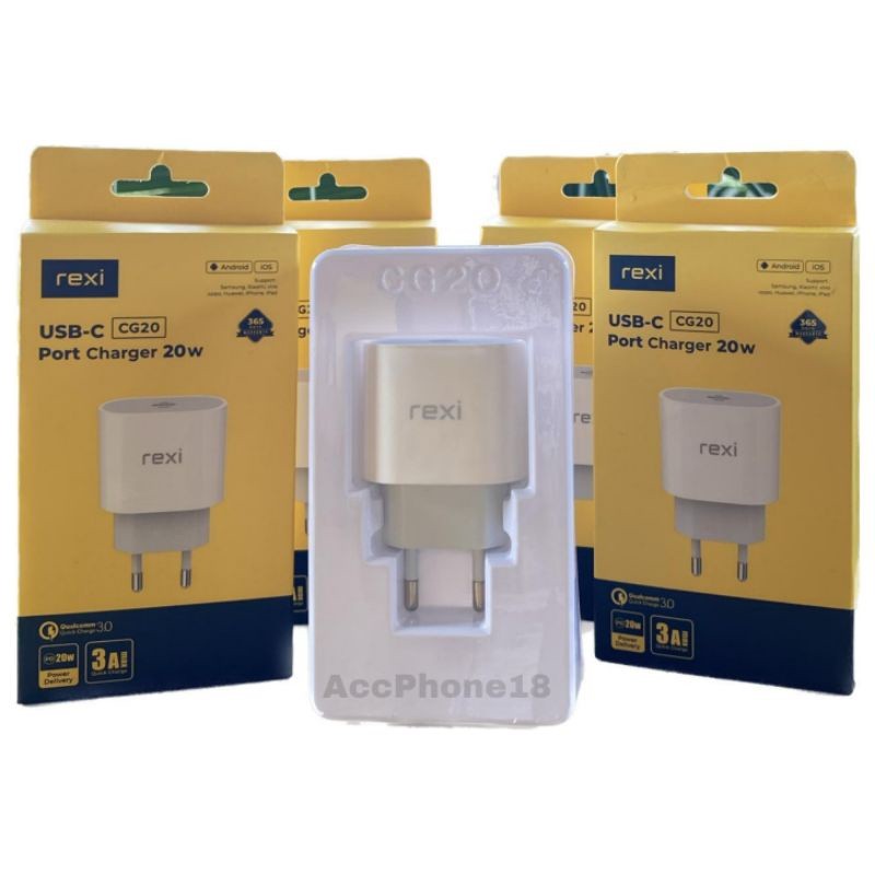 Batok USB Rexi CG20 Adapter Type C Quick Charger 20w