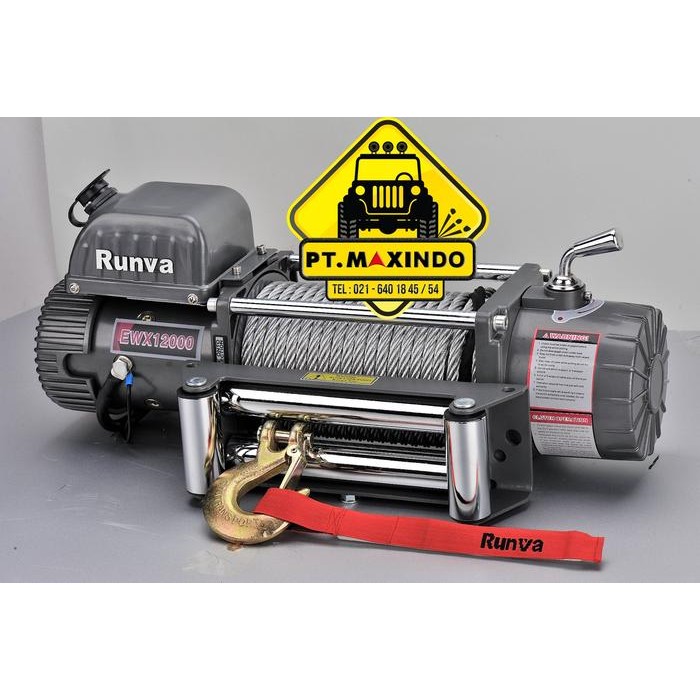 Grosir Runva Electric Winch Ewx-12000 24 Volt Kapasitas 5,4 Ton