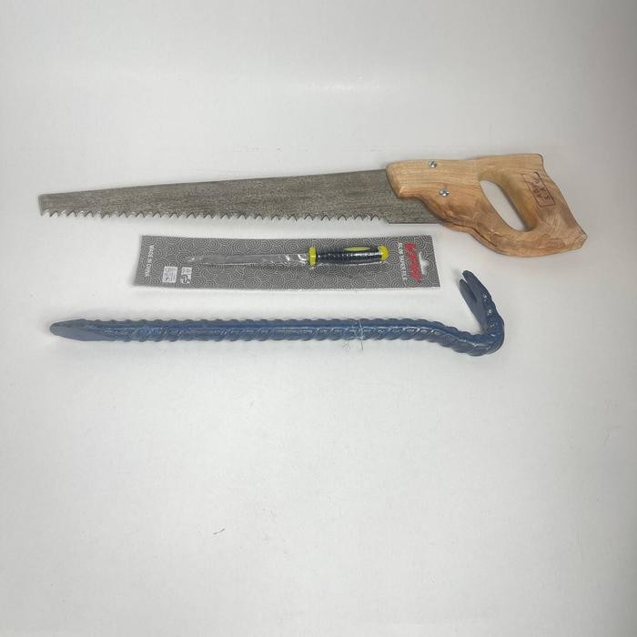Paket Gergaji Kayu Palu Meteran Dan Linggis - Kikir Gergaji - Gergaji Baja Asli Siap Pakai Anti Paku