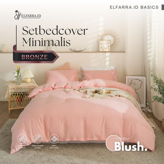 ELFARRA Sprei Set Bedcover 180x200 Bed Cover Set Selimut Bed Cover Sprei Aesthetic POLOS
