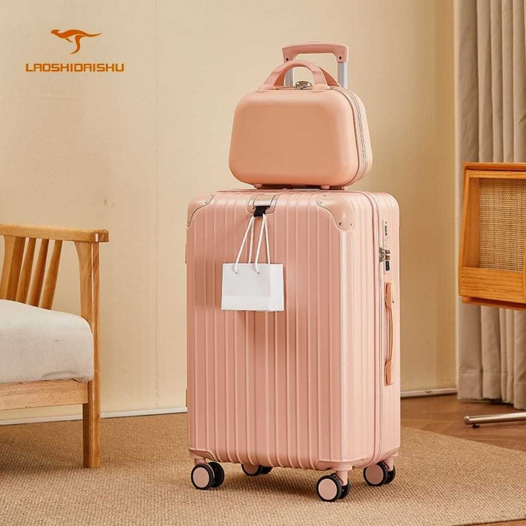 Laoshidaishu koper Kabin 20 inch Bagasi tas koper besar anak perempuan 24 inch Beauty Case koper