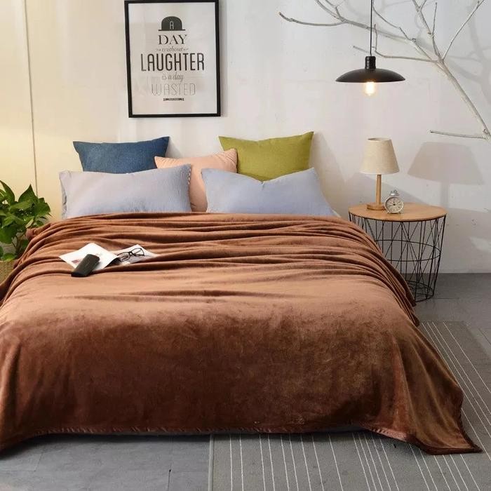 Selimut Bulu flanel lembut tebal ukuran jumbo 200x200 selimut import