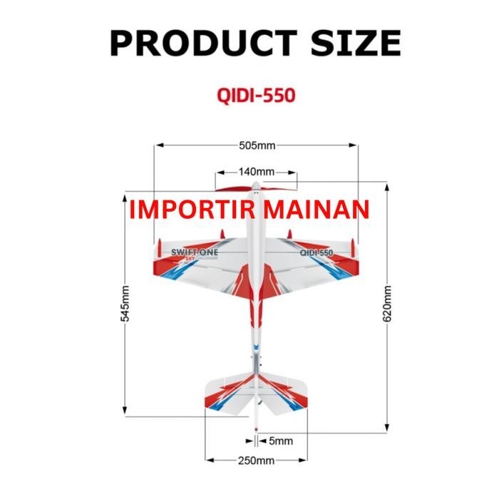 Rc Plane Brushless Qidi-550 6 Channel 6-Axis Gyro 3D/6G Pesawat Rc Remote Control Plane Mainan Anak