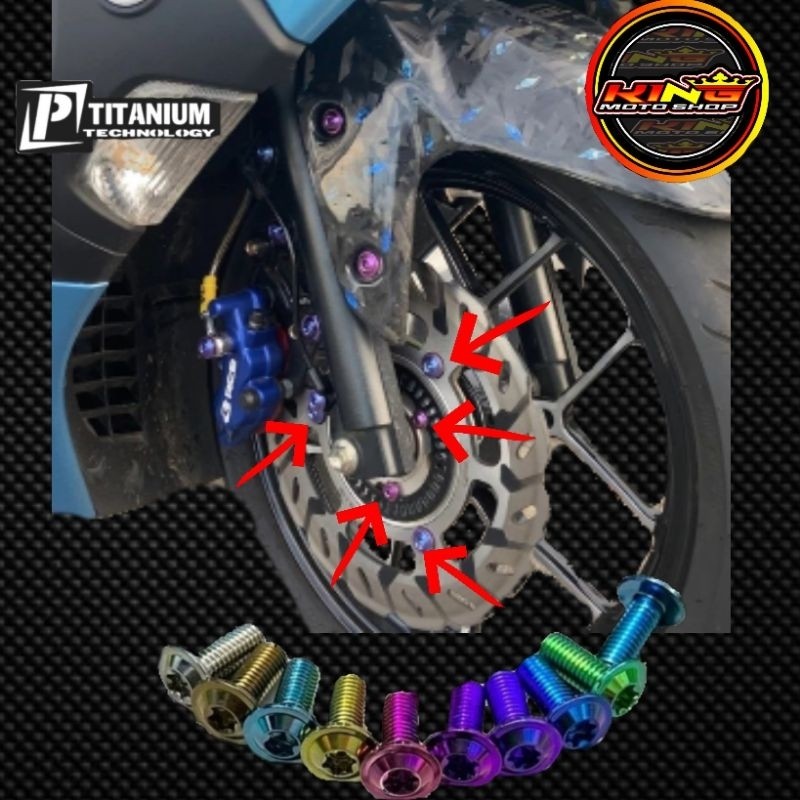 baut disc baut piringan titanium plus baut sensor disc nmax aerox satu set