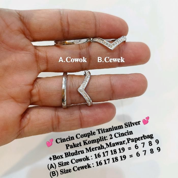 JTTOP" (ET 13) COD CINCIN PASANGAN TITANIUM ,CINCIN LAMARAN DENGAN PASANGAN,CINCIN NIKAH STAINLESS