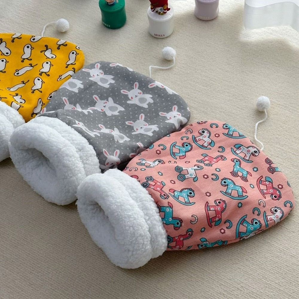 Cute Plush Cat Sleeping Bag Thickened Pocket Type Cat Cave Bed Winter Warm Cartoon Pet Snuggle Sack