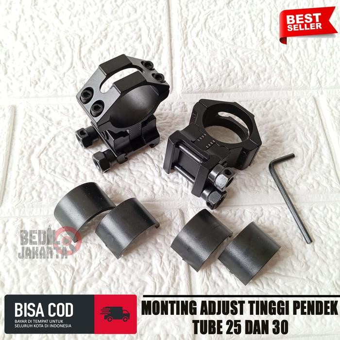NEW ` MONTING ADJUST TINGGI PENDEK MOUNTING TELESKOP REL 22 TUBE 25 DAN 30