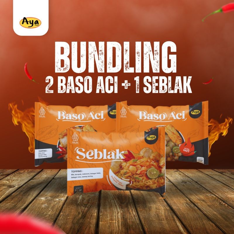

Sensasi Lezat Aya Food - Paket Bundling 2 Baso Aci Extra Hot Dan 1 Seblak Bandung