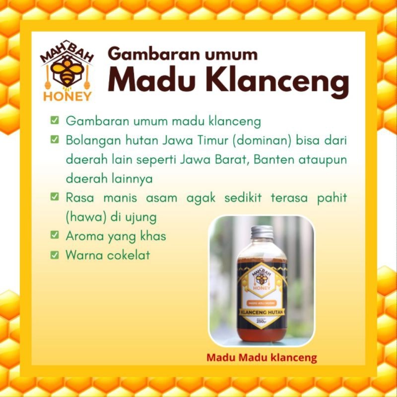 

Sensasi Lezat Madu Asli Murni Madu Klanceng Hutan Raw Honey 250 Gram