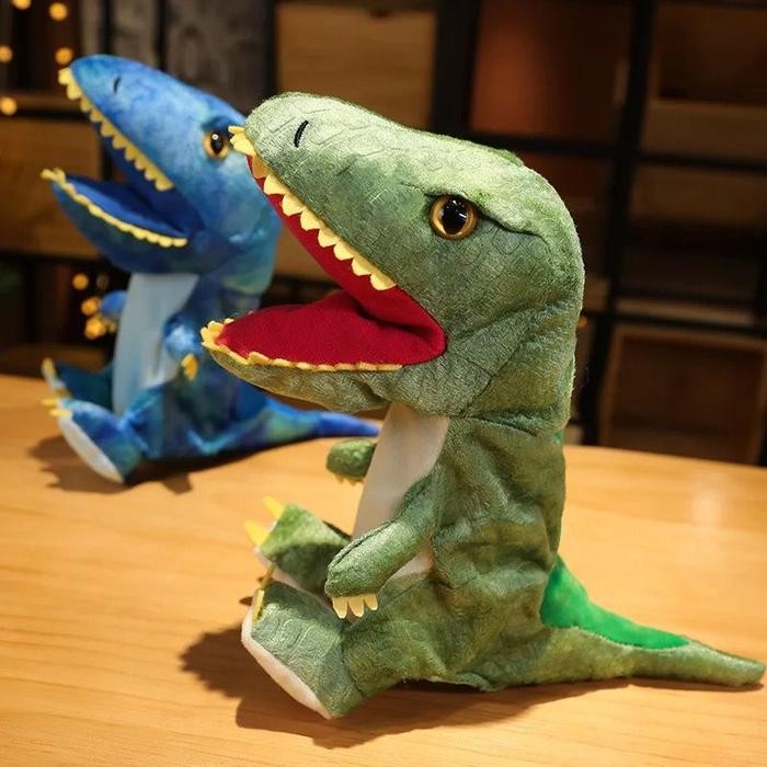Mainan Edukasi Boneka Tangan Dinosaurus Mulut Bergerak Lucu Impor