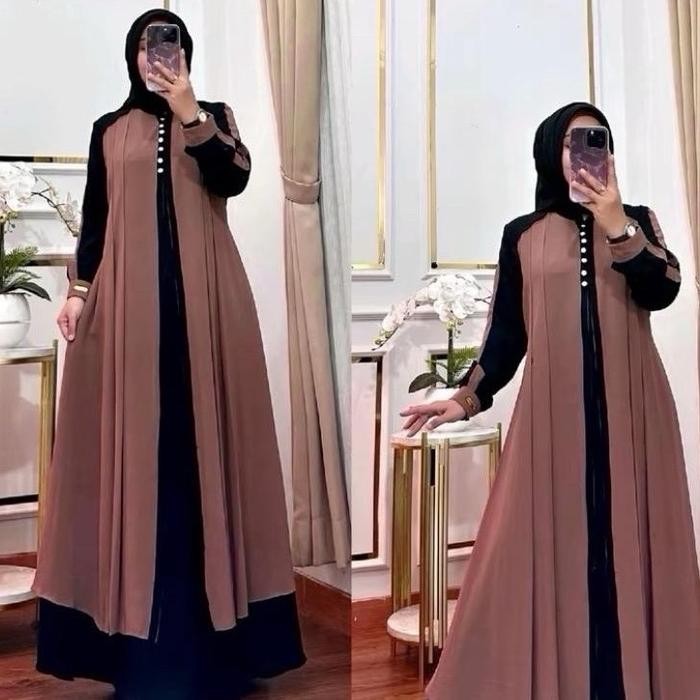 Gamis Abaya Mewah Gamis Elegan Simple Wanita / Gamis Lebaran Terbaru 2025 Dress Muslim Dewasa Remaja