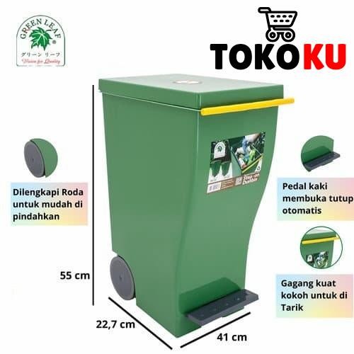 Tempat Sampah Injak Ventura 34 Liter Green Leaf 2129/Tong Sampah Injak