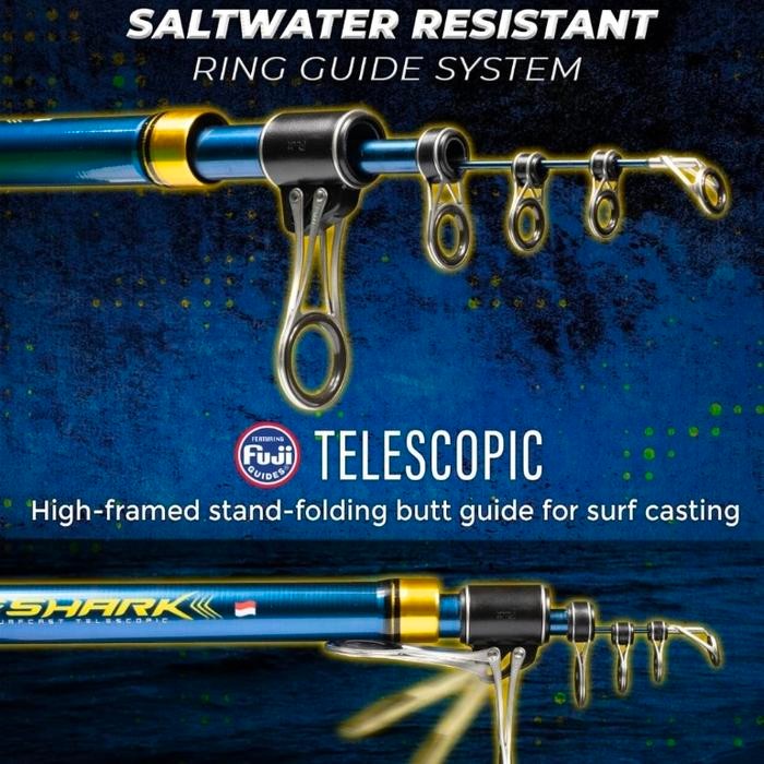 joran pancing daido blue shark antena surf pantai full ring fuji Full