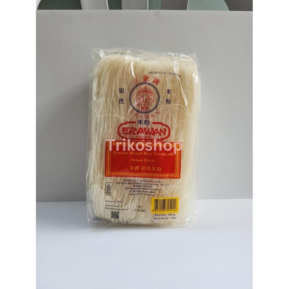 

Kualitas Terjamin Bihun Erawan Thailand / 1 Dus Isi 12 X 500Gr Grosir