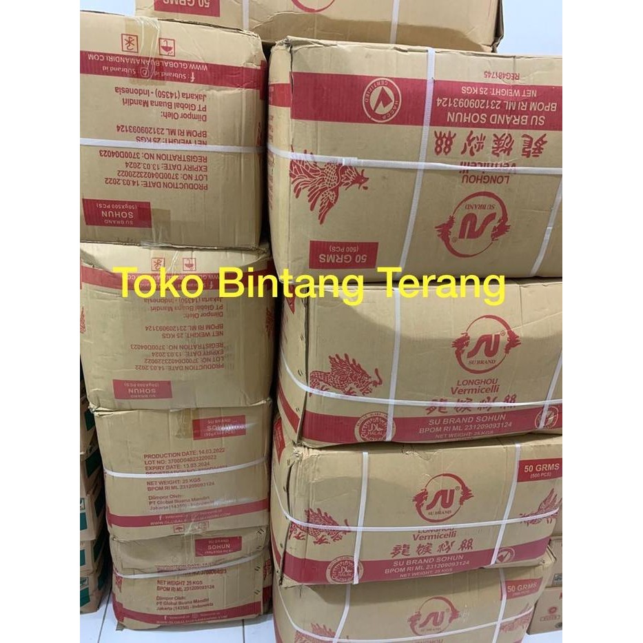 

Kualitas No1 Soun Naga Su Brand 100 Gr X 250 Pcs 1 Dus Karton 25Kg Sohun Vermicelli