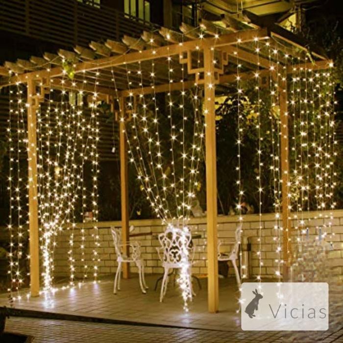 New Lampu Tumblr Tirai LED 3x3 meter / Dekorasi Lampu Hias Natal Pesta LED