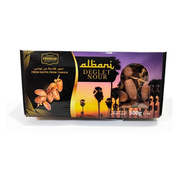 

Kurma Premium Albani 500gr Tunisia Tangkai Deglet Nour New