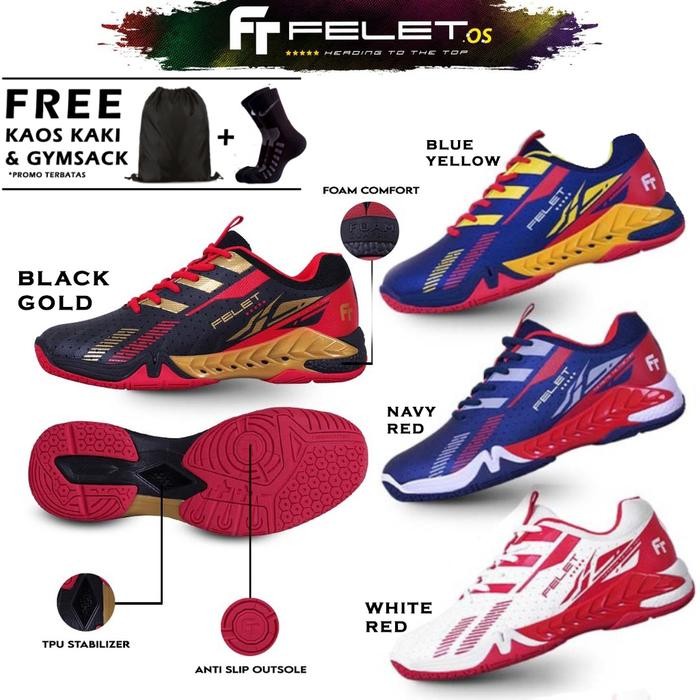 SALE BIG SIZE Sepatu Badminton Felet Power Boost Sepatu Bulu Tangkis Felet Series Boost Original