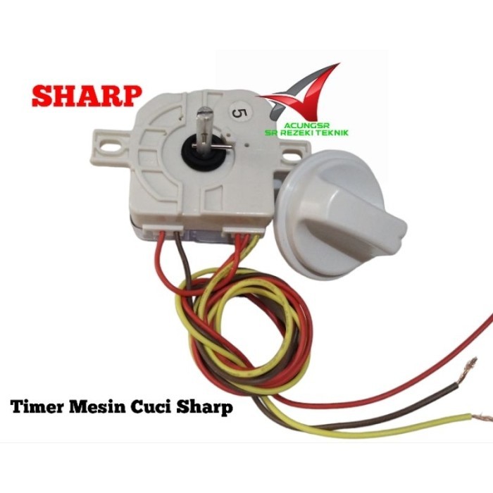 Original.. Timer Mesin Cuci Sharp Es-T65M / Timer 3 Kabel + Knop