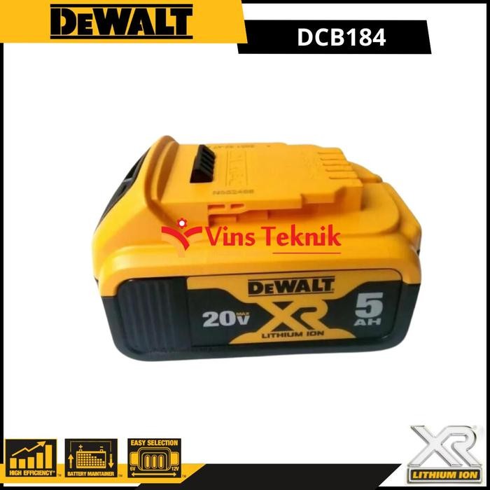 Baterai 20 VOLT 5 AH Dewalt DCB184 DCB 184