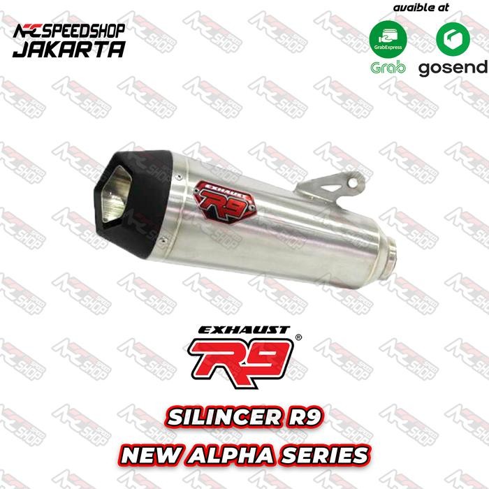 KNALPOT R9 ALPHA BLACK SILENCER ONLY 50MM TERMURAH