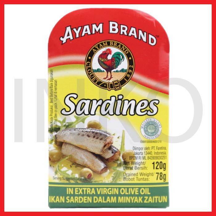

AYAM BRAND SARDINES OLIVE OIL 120GR New