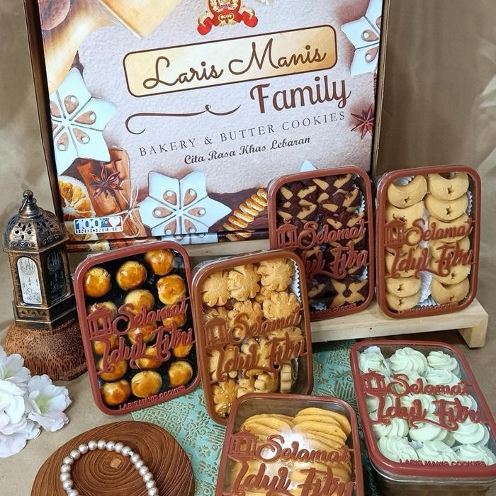 

PAKET LEBARAN LARIS MANIS FAMILY COOKIES KUE LEBARAN ISI 6 TOPLES Gift Food Snack New