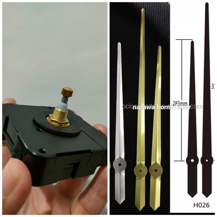 (Allthebest) PAKET MESIN DAN JARUM JAM DINDING JUMBO DIY