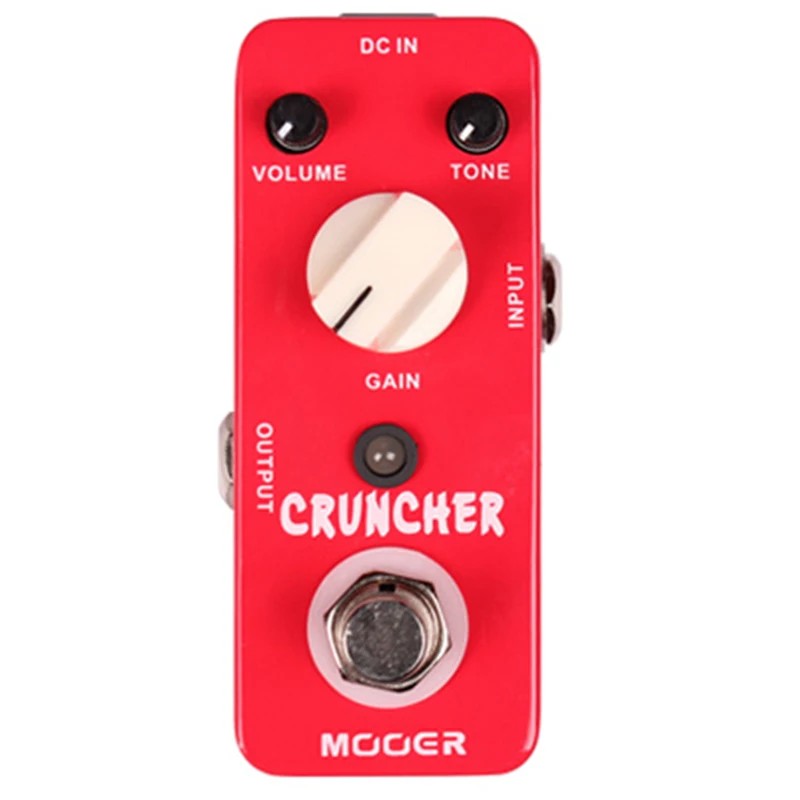 MOOER Cruncher Electric Guitar Effect Pedal High Gain Distortion Effect True Bypass Full Metal Shell